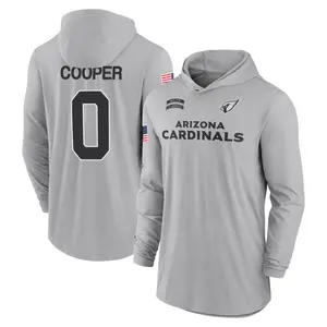 Men's Tyler Cooper Arizona Cardinals Gray 2024 Salute to Service Lightweight Performance Long Sleeve Hooded T-Shirt