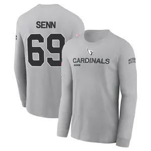 Men's Valentin Senn Arizona Cardinals Gray 2024 Salute to Service Long Sleeve T-Shirt