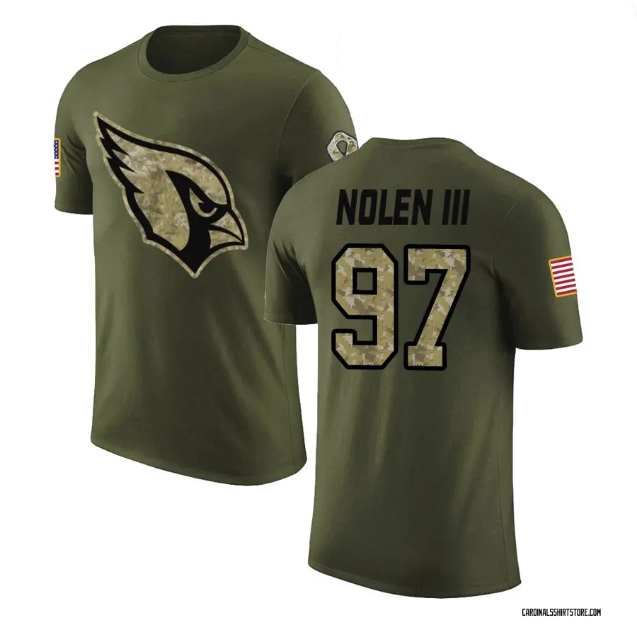 Men's Walter Nolen III Arizona Cardinals Olive Salute to Service Legend T-Shirt