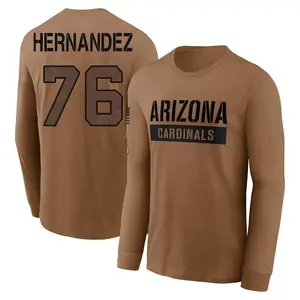 Men's Will Hernandez Arizona Cardinals Brown 2023 Salute To Service Long Sleeve T-Shirt