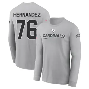 Men's Will Hernandez Arizona Cardinals Gray 2024 Salute to Service Long Sleeve T-Shirt