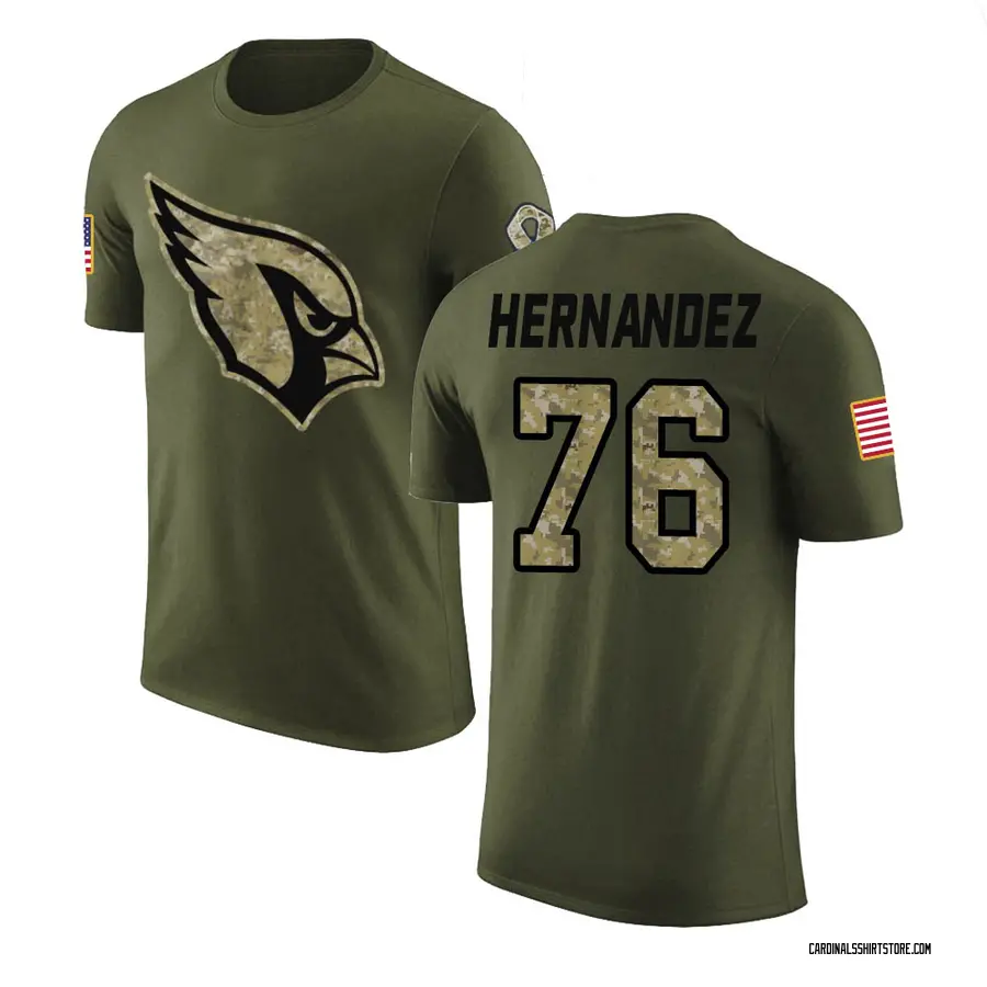 Men's Will Hernandez Arizona Cardinals Olive Salute to Service Legend T-Shirt