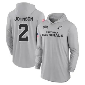 Men's Will Johnson Arizona Cardinals Gray 2024 Salute to Service Lightweight Performance Long Sleeve Hooded T-Shirt