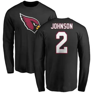 Men's Will Johnson Arizona Cardinals Name & Number Logo Long Sleeve T-Shirt - Black