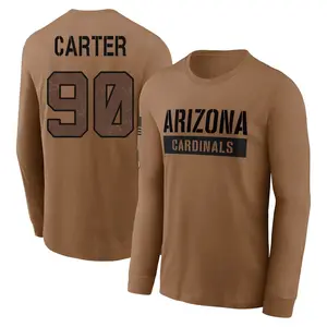 Men's Zachary Carter Arizona Cardinals Brown 2023 Salute To Service Long Sleeve T-Shirt