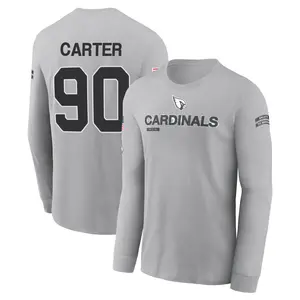 Men's Zachary Carter Arizona Cardinals Gray 2024 Salute to Service Long Sleeve T-Shirt