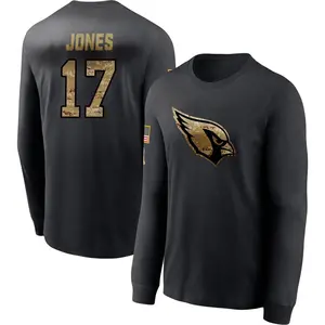 Men's Zay Jones Arizona Cardinals Black 2020 Salute To Service Sideline Performance Long Sleeve T-Shirt