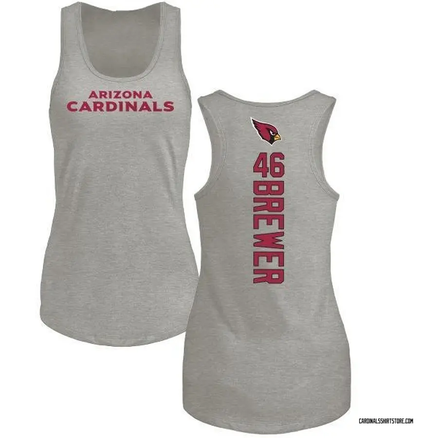 Women's Aaron Brewer Arizona Cardinals Backer Tri-Blend Tank Top - Ash