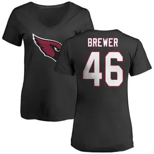 Women's Aaron Brewer Arizona Cardinals Name & Number Logo Slim Fit T-Shirt - Black