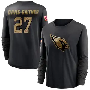Women's Akeem Davis-Gaither Arizona Cardinals Black 2020 Salute To Service Sideline Performance Long Sleeve T-Shirt