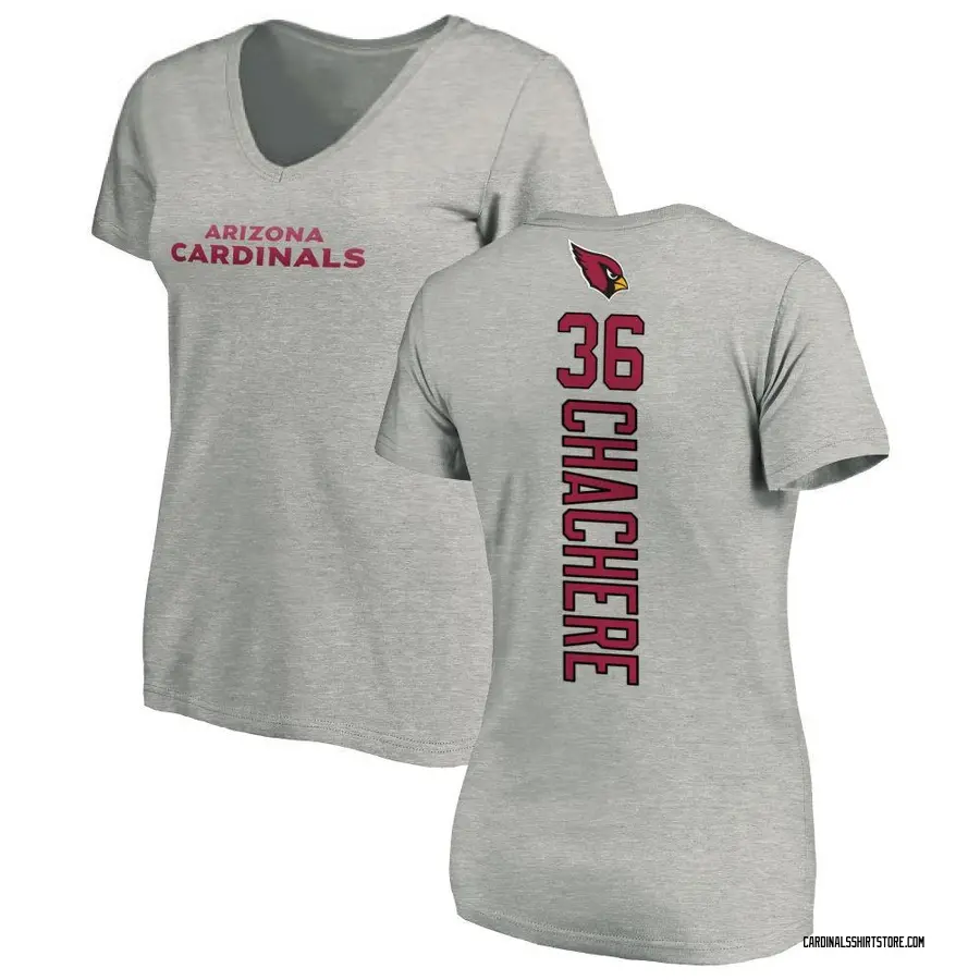 Women's Andre Chachere Arizona Cardinals Backer V-Neck T-Shirt - Ash