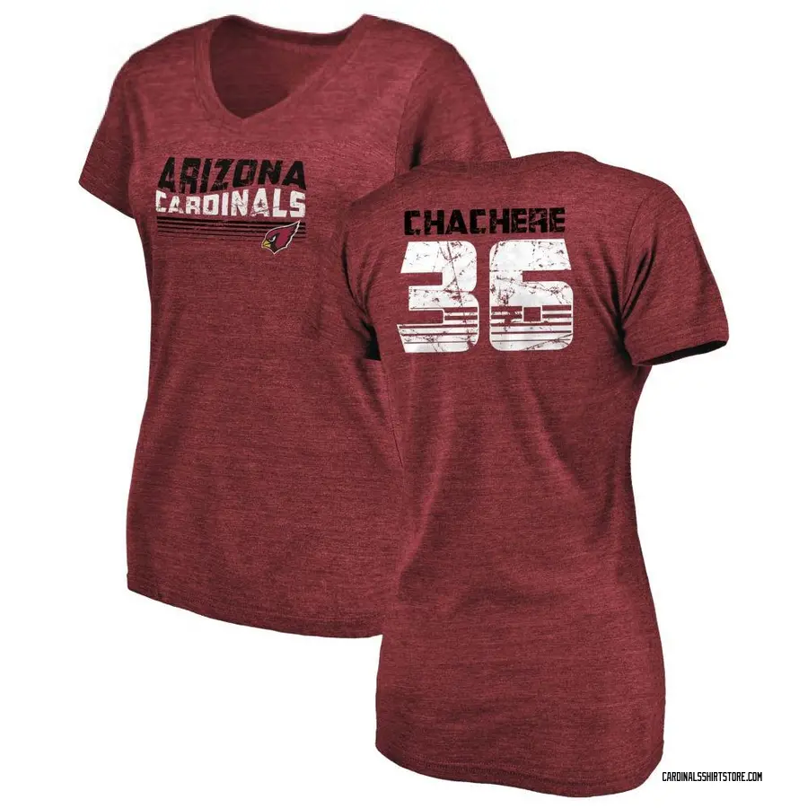 Women's Andre Chachere Arizona Cardinals Retro Tri-Blend V-Neck T-Shirt - Cardinal