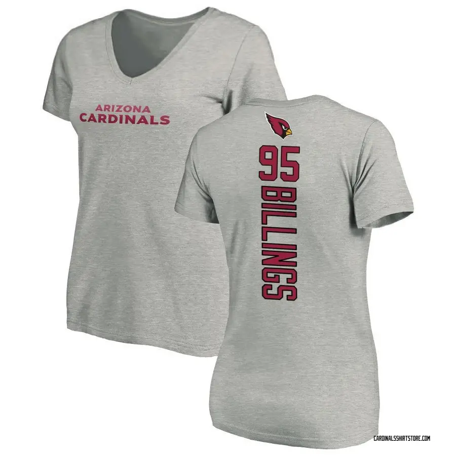 Women's Andrew Billings Arizona Cardinals Backer V-Neck T-Shirt - Ash