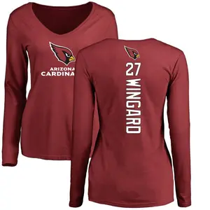 Women's Andrew Wingard Arizona Cardinals Backer Slim Fit Long Sleeve T-Shirt - Maroon