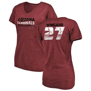 Women's Andrew Wingard Arizona Cardinals Retro Tri-Blend V-Neck T-Shirt - Cardinal