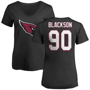 Women's Angelo Blackson Arizona Cardinals Name & Number Logo Slim Fit T-Shirt - Black
