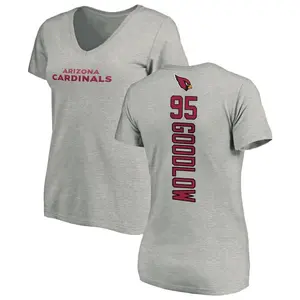 Women's Anthony Goodlow Arizona Cardinals Backer V-Neck T-Shirt - Ash