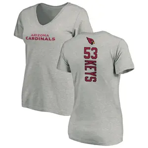 Women's Austin Keys Arizona Cardinals Backer V-Neck T-Shirt - Ash