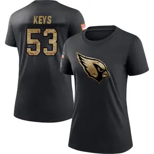 Women's Austin Keys Arizona Cardinals Black 2020 Salute To Service Performance T-Shirt