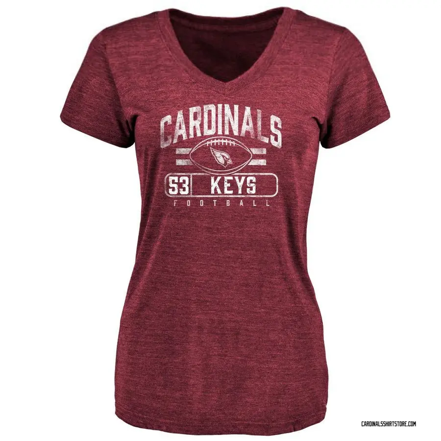 Women's Austin Keys Arizona Cardinals Flanker Tri-Blend T-Shirt - Maroon