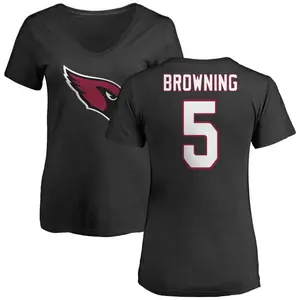 Women's Baron Browning Arizona Cardinals Name & Number Logo Slim Fit T-Shirt - Black