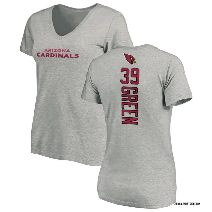 Women's Bryson Green Arizona Cardinals Backer V-Neck T-Shirt - Ash