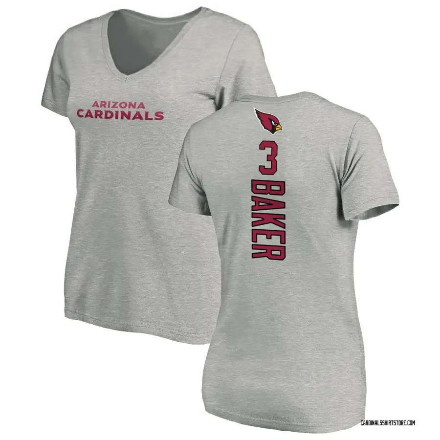 Women's Budda Baker Arizona Cardinals Backer V-Neck T-Shirt - Ash
