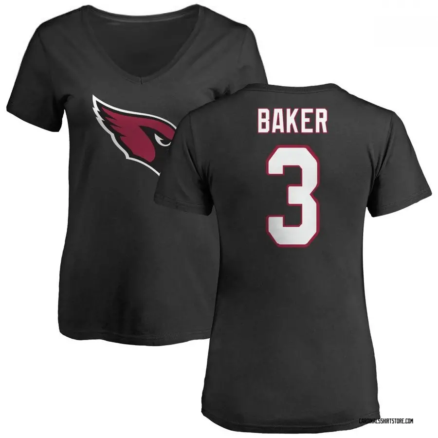 Women's Budda Baker Arizona Cardinals Name & Number Logo Slim Fit T-Shirt - Black