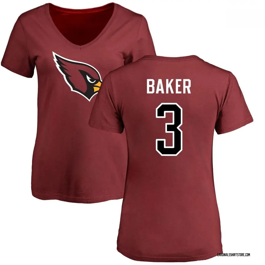 Women's Budda Baker Arizona Cardinals Name & Number Logo Slim Fit T-Shirt - Maroon