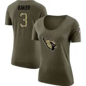 Women's Budda Baker Arizona Cardinals Salute to Service Olive Legend Scoop Neck T-Shirt