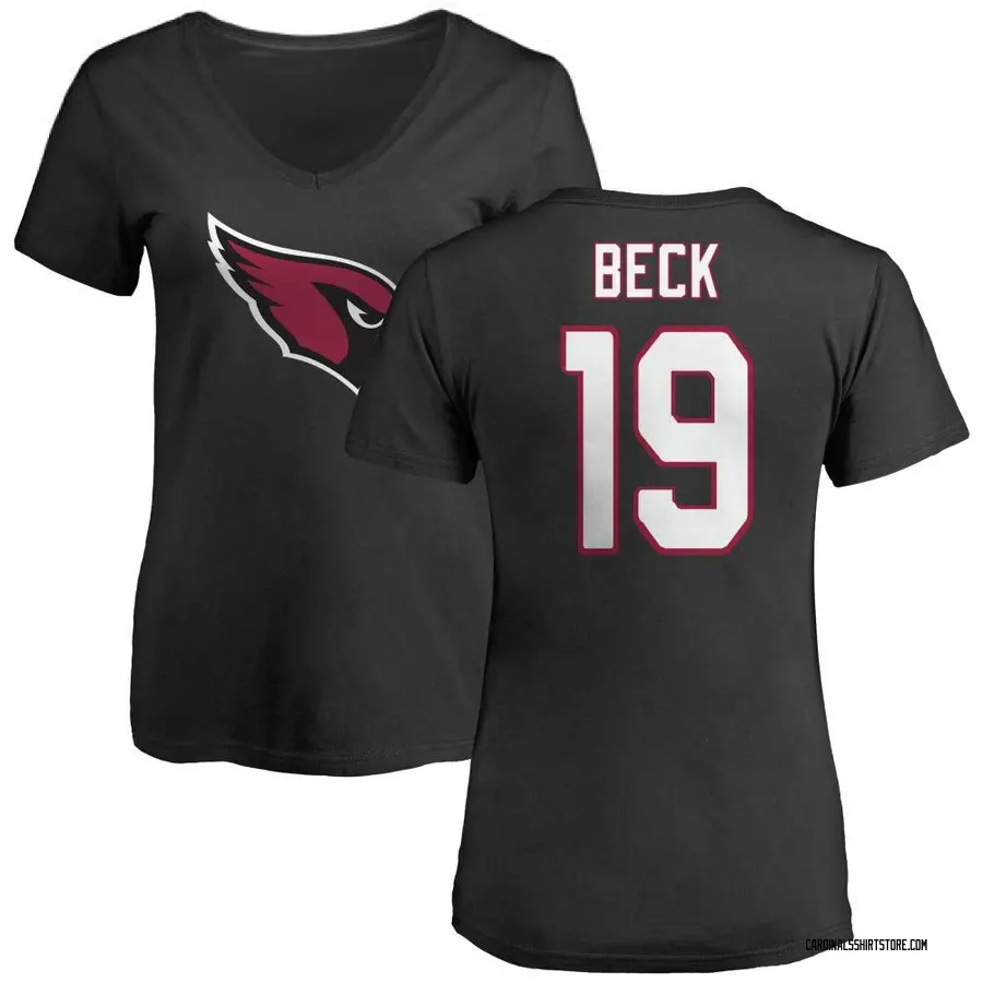 Women's Carson Beck Arizona Cardinals Name & Number Logo Slim Fit T-Shirt - Black