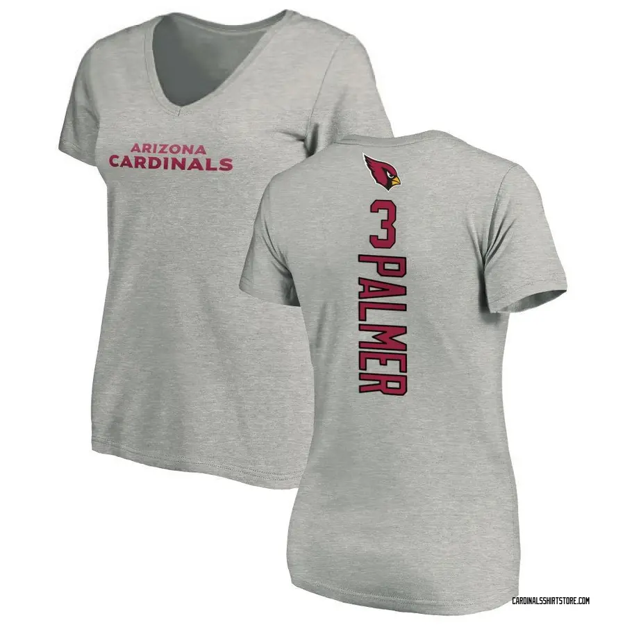 Women's Carson Palmer Arizona Cardinals Backer V-Neck T-Shirt - Ash