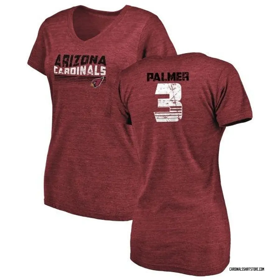 Women's Carson Palmer Arizona Cardinals Retro Tri-Blend V-Neck T-Shirt - Cardinal