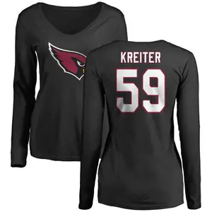 Women's Casey Kreiter Arizona Cardinals Name & Number Logo Slim Fit Long Sleeve T-Shirt - Black