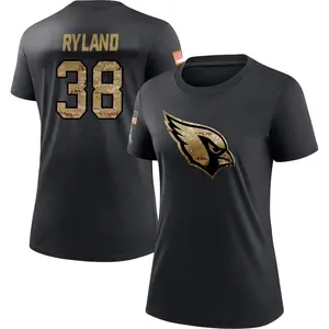 Women's Chad Ryland Arizona Cardinals Black 2020 Salute To Service Performance T-Shirt