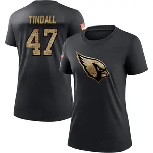 Women's Channing Tindall Arizona Cardinals Black 2020 Salute To Service Performance T-Shirt