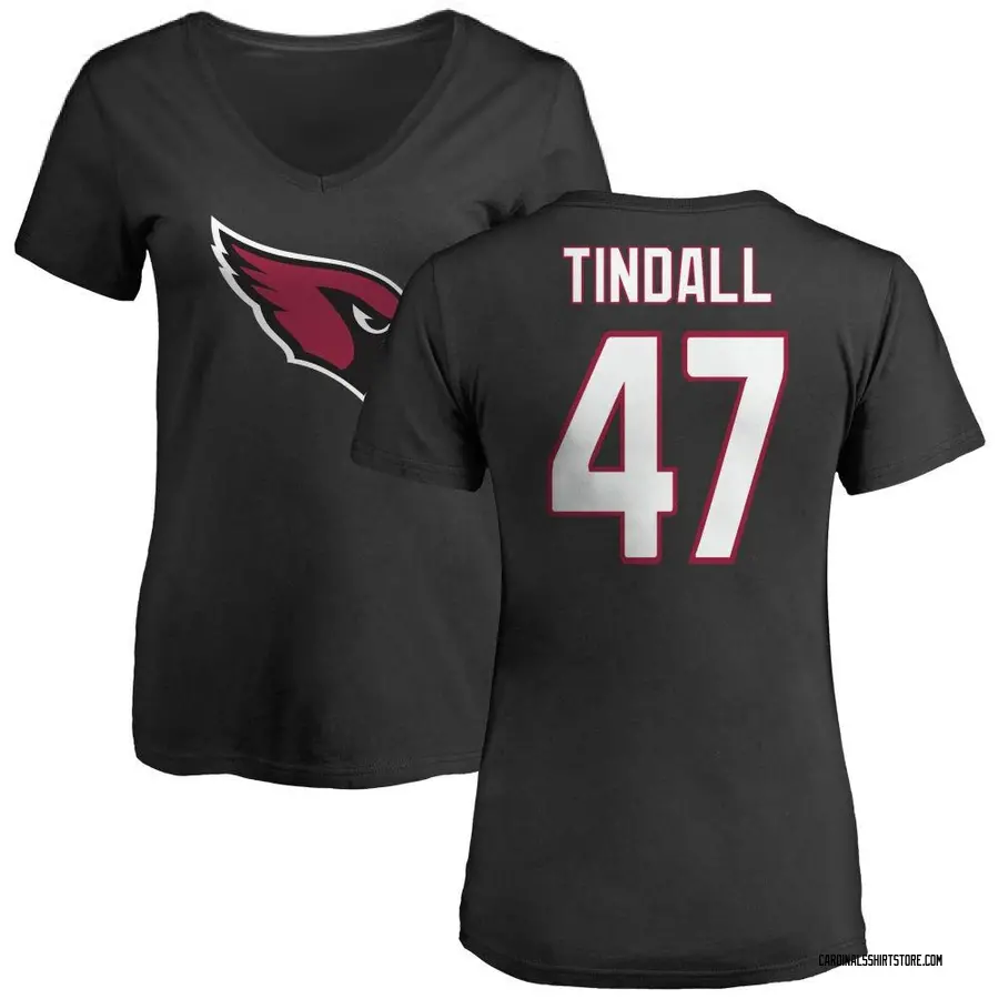 Women's Channing Tindall Arizona Cardinals Name & Number Logo Slim Fit T-Shirt - Black
