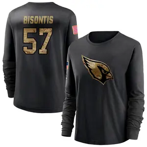 Women's Chase Bisontis Arizona Cardinals Black 2020 Salute To Service Sideline Performance Long Sleeve T-Shirt