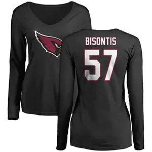 Women's Chase Bisontis Arizona Cardinals Name & Number Logo Slim Fit Long Sleeve T-Shirt - Black