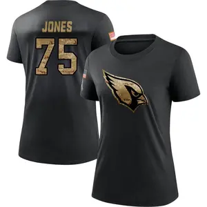 Women's Christian Jones Arizona Cardinals Black 2020 Salute To Service Performance T-Shirt