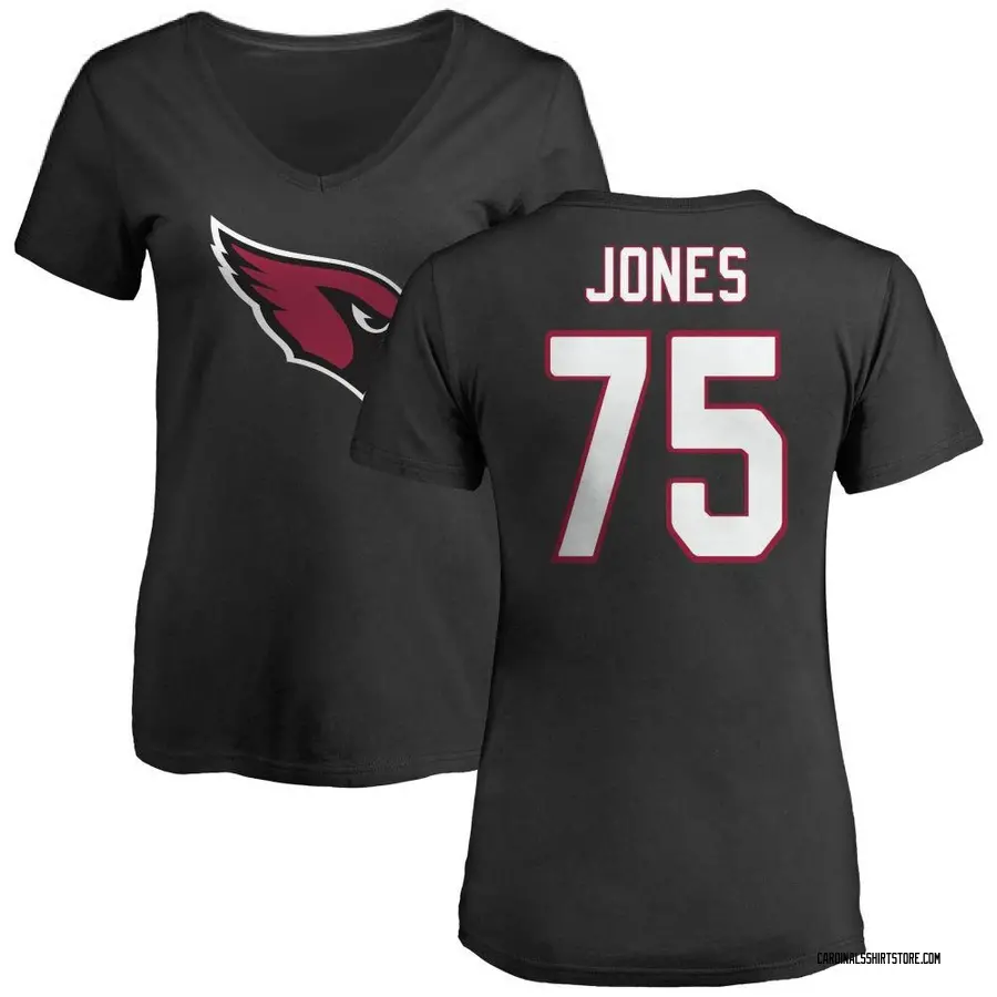Women's Christian Jones Arizona Cardinals Name & Number Logo Slim Fit T-Shirt - Black