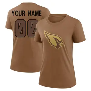 Women's Custom Arizona Cardinals Custom Brown 2023 Salute To Service Legend Performance T-Shirt