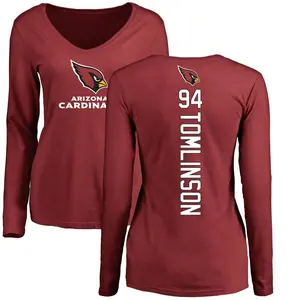 Women's Dalvin Tomlinson Arizona Cardinals Backer Slim Fit Long Sleeve T-Shirt - Maroon
