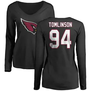 Women's Dalvin Tomlinson Arizona Cardinals Name & Number Logo Slim Fit Long Sleeve T-Shirt - Black