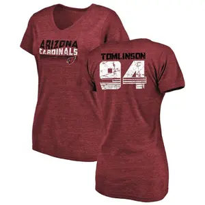 Women's Dalvin Tomlinson Arizona Cardinals Retro Tri-Blend V-Neck T-Shirt - Cardinal