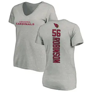 Women's Darius Robinson Arizona Cardinals Backer V-Neck T-Shirt - Ash