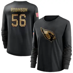 Women's Darius Robinson Arizona Cardinals Black 2020 Salute To Service Sideline Performance Long Sleeve T-Shirt