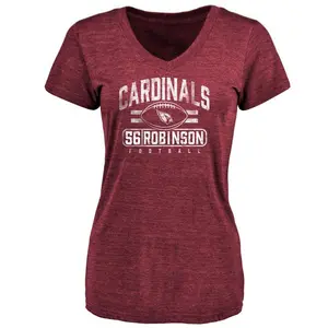 Women's Darius Robinson Arizona Cardinals Flanker Tri-Blend T-Shirt - Maroon