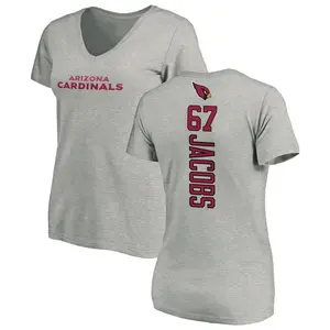 Women's Demontrey Jacobs Arizona Cardinals Backer V-Neck T-Shirt - Ash