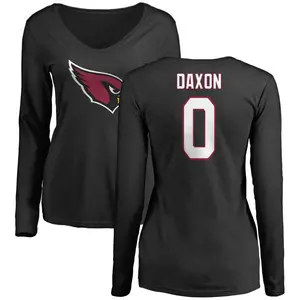 Women's Denzel Daxon Arizona Cardinals Name & Number Logo Slim Fit Long Sleeve T-Shirt - Black
